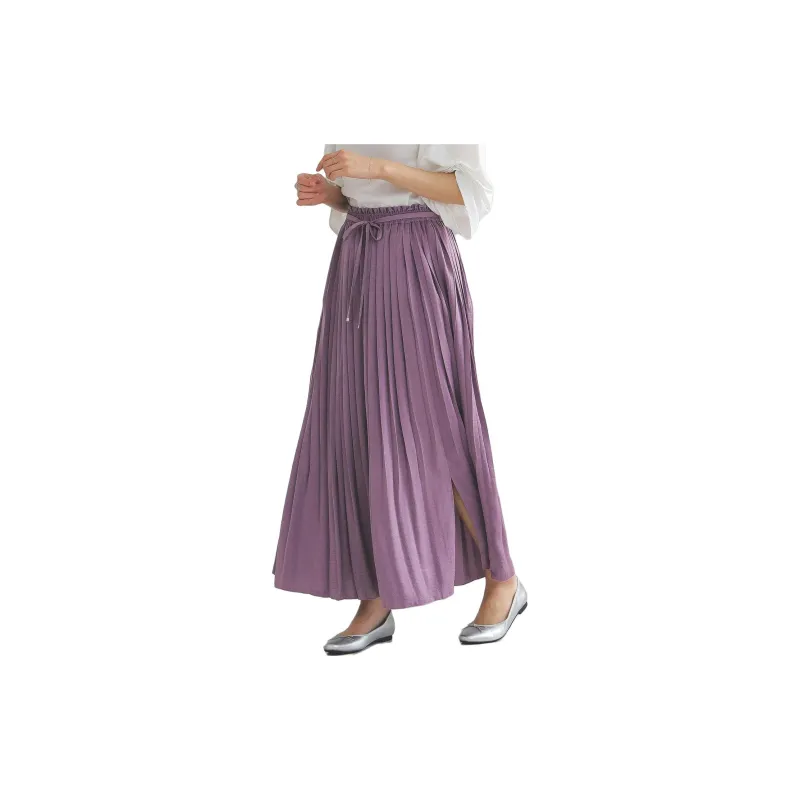 Beams Casual Long Skirts Women's Purple-2