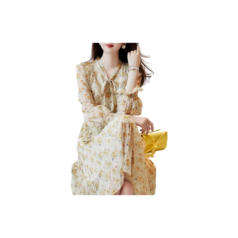 Dme Long Sleeved Dresses Women's Light Yellow-1