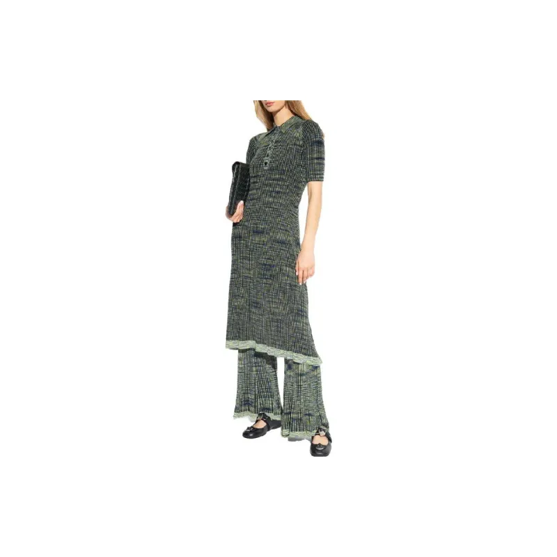 PROENZA SCHOULER Space Dye Ribbed Knit Polo Dress-3