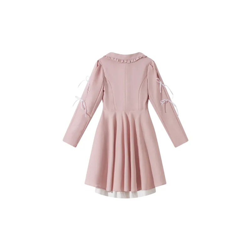AHDO Long Sleeved Dresses Women's Pink-1