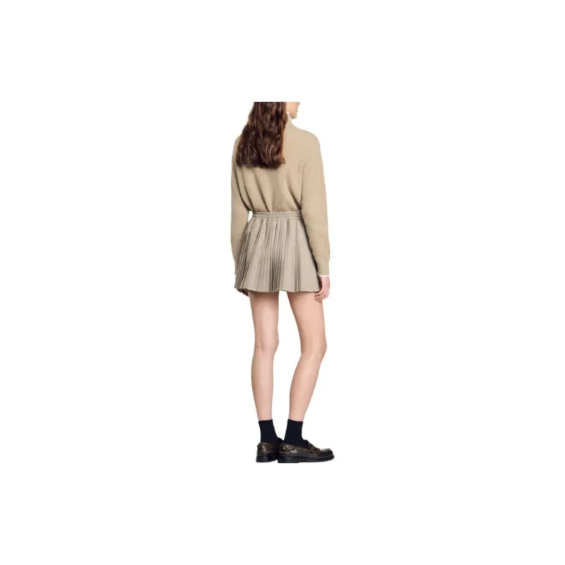 Sandro Brandy Herringbone Miniskirt-2