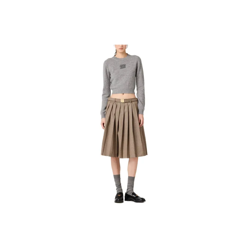 MIU MIU SS24 Cashmere Sweater Women's Gray-1