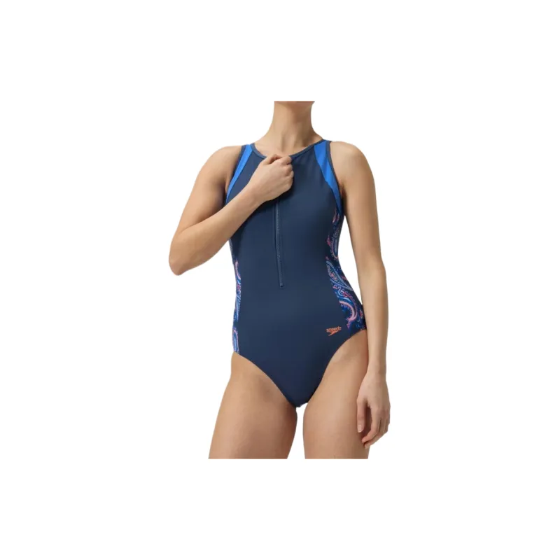 Speedo Hydrasuit One-piece Swimsuit Women's Marine Blue-7