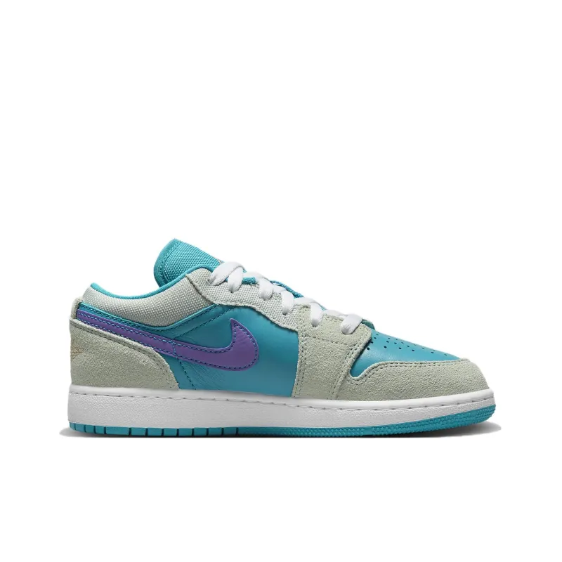 Jordan Air Jordan 1 Low SE Cushioning Anti-Slip And Wear-Resistant Low-Top Children's Basketball Shoes Gray Teenagers-1