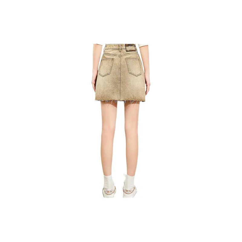 B.Duck Denim Short Skirts Women's Brown-1
