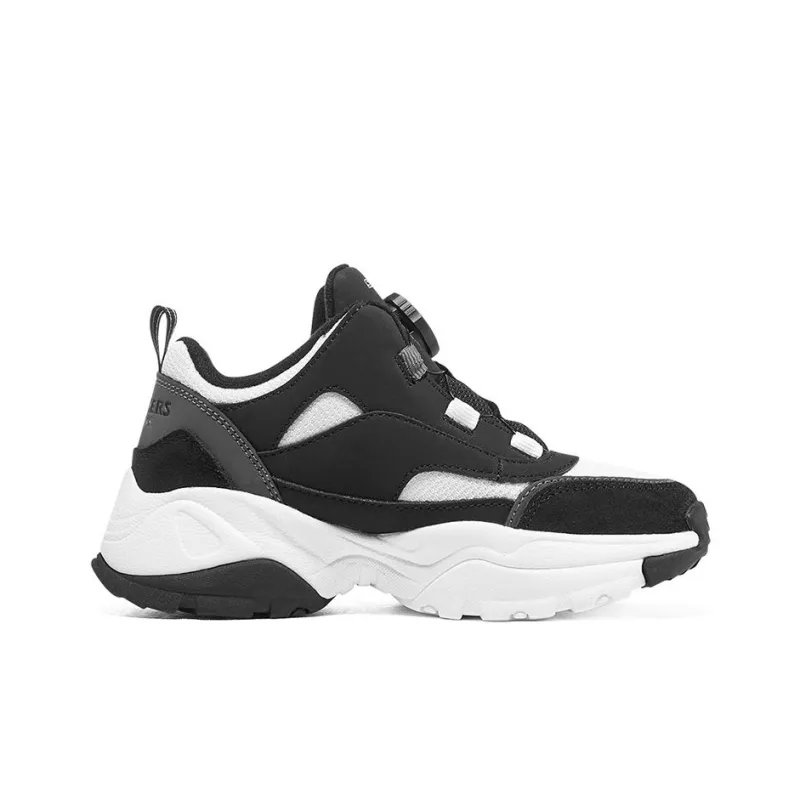 Skechers Sport Wear resistant And Lightweight Kids Lifestyle Shoes Black White Teenagers-1