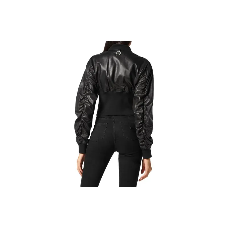 PHILIPP PLEIN Leather Bomber Jacket-3