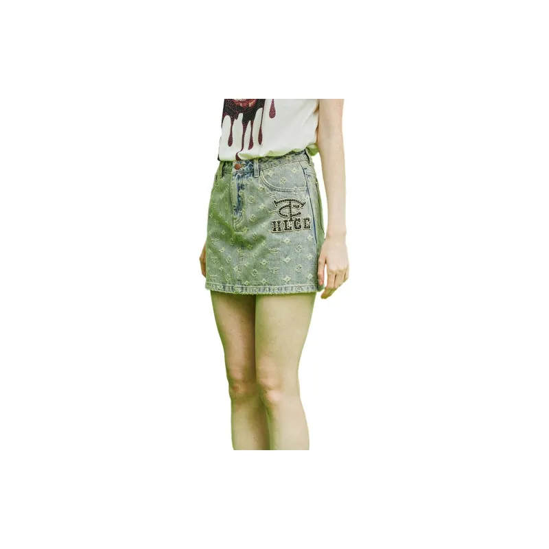 TCH Denim Short Skirts Women's Blue-1