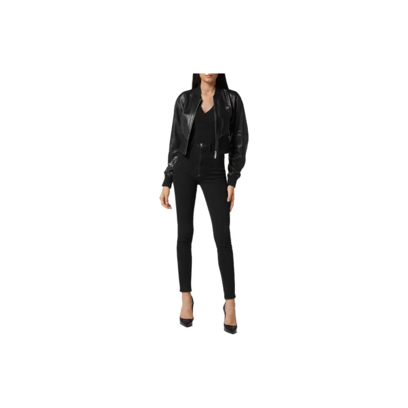 PHILIPP PLEIN Leather Bomber Jacket-1