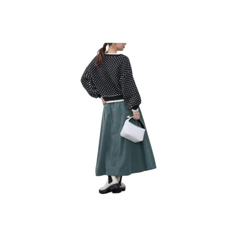 Beams Casual Long Skirts Women's Green-3