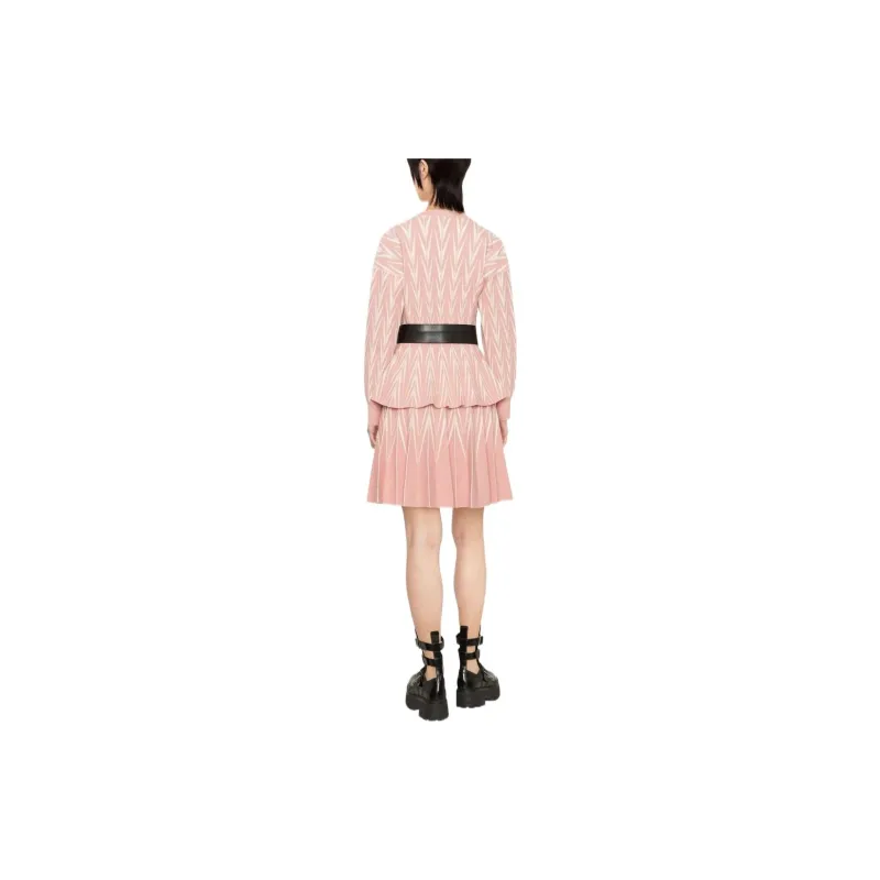 Alexander McQueen Zig zag Knit Pleated Skirt-2