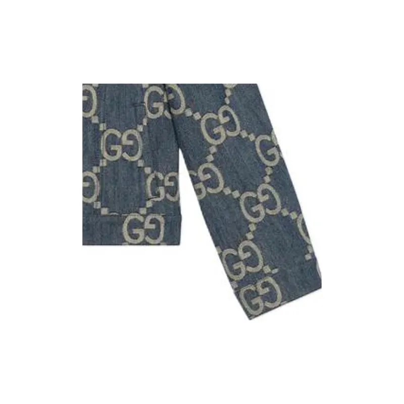 GUCCI Women's Gg Denim Jacket Blue/Ivory-6