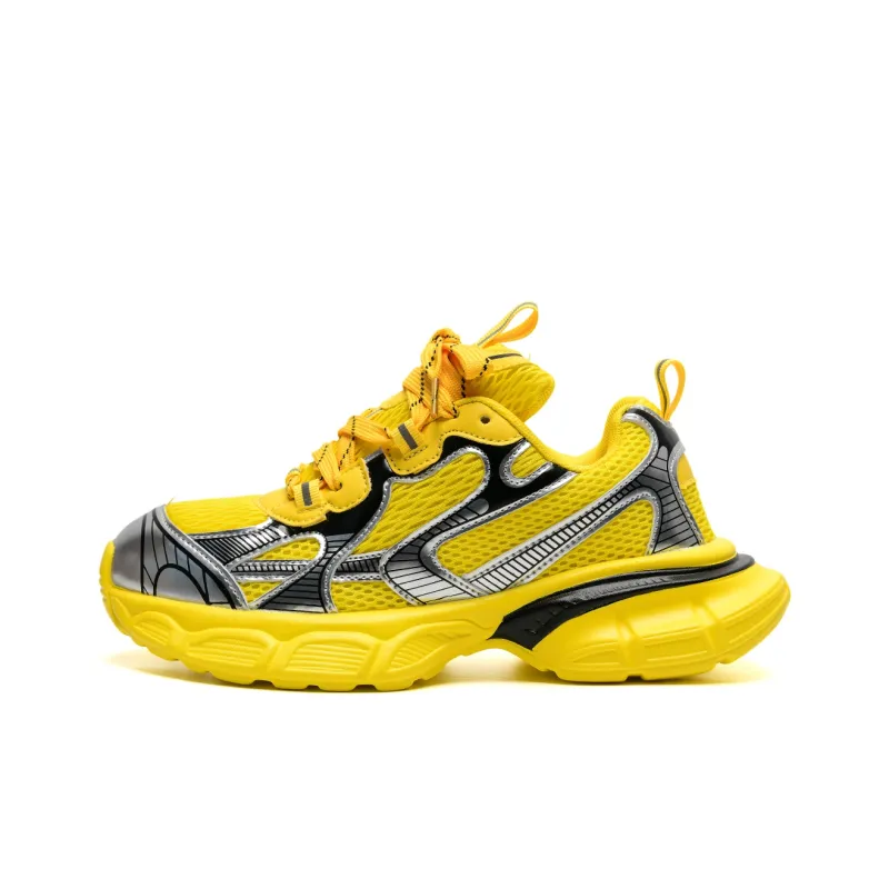 Z.SUO Anti-Slip And Wear-Resistant Height Increasing Low-Top Chunky Sneakers Unisex Yellow-1