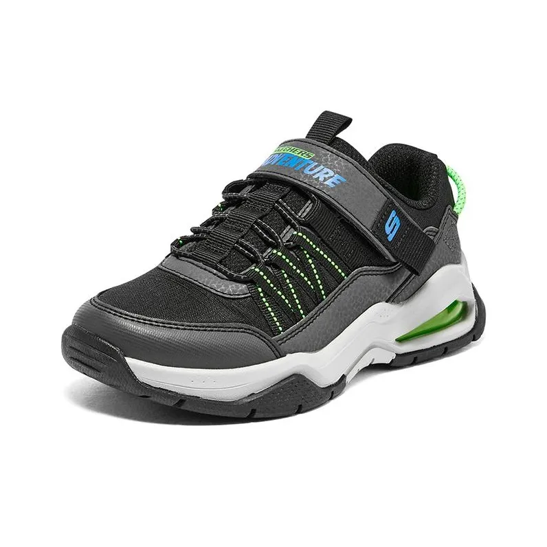 Skechers Skech-Air Adventure Slip-Resistant Low-Top Kids' Running Shoes Black White Teenagers-2