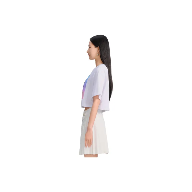 Blood Glitter Drop Shoulder Sleeve T-Shirt Women's White-1