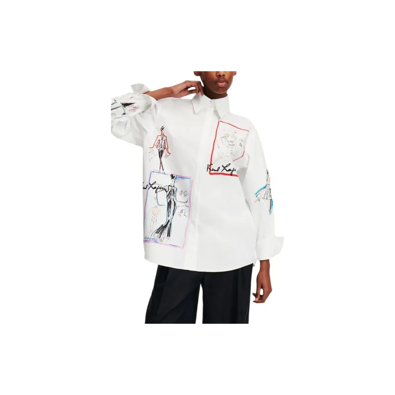 KARL LAGERFELD / Karl Lagerfeld Jeans Archive Sketch Organic cotton Shirt-2