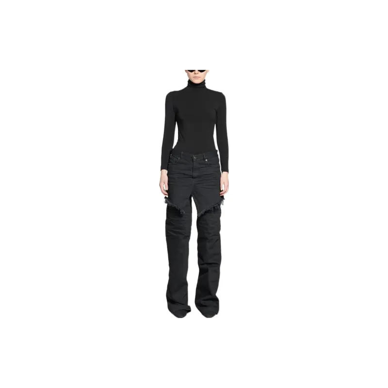 Balenciaga Cut Up Mini Skirt 'Rubber Black'-2