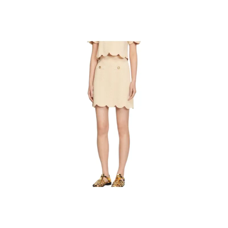 Sandro Casual Short Skirts Women's Beige-3