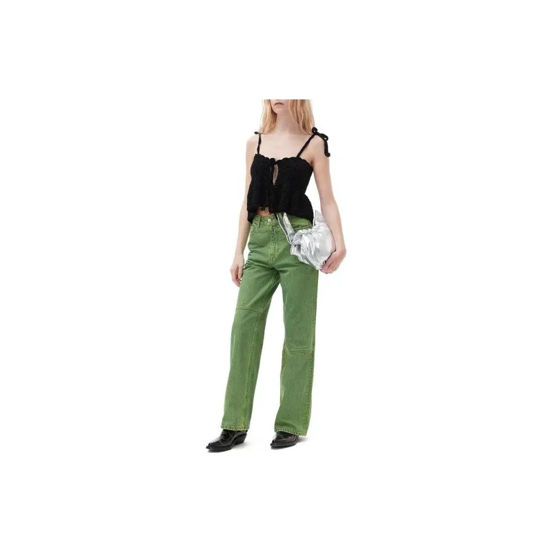 GANNI Jeans Women's Green-1