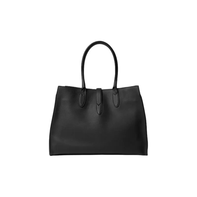 GUCCI Leather Tote Bag Shopping Bag Shoulder Bag Handbag Large Size Women's Black-4