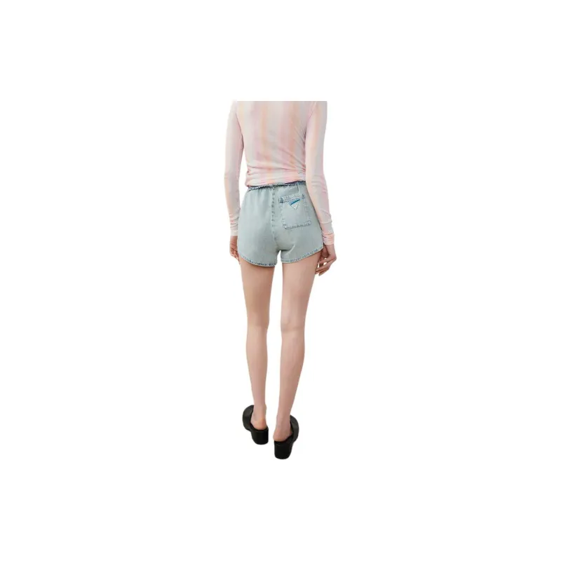 AMERICAN VINTAGE A.M SS24 SHORT FEMME BESOBAY Denim Shorts Women's Dirty Blue-3