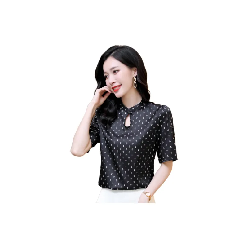 Yi Mengyuan Regular Silk T shirt Women's-7
