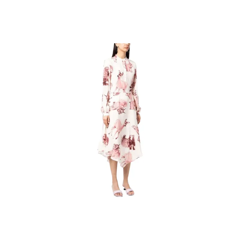 Stella McCartney Fauna print Asymmetric Silk Dress-3