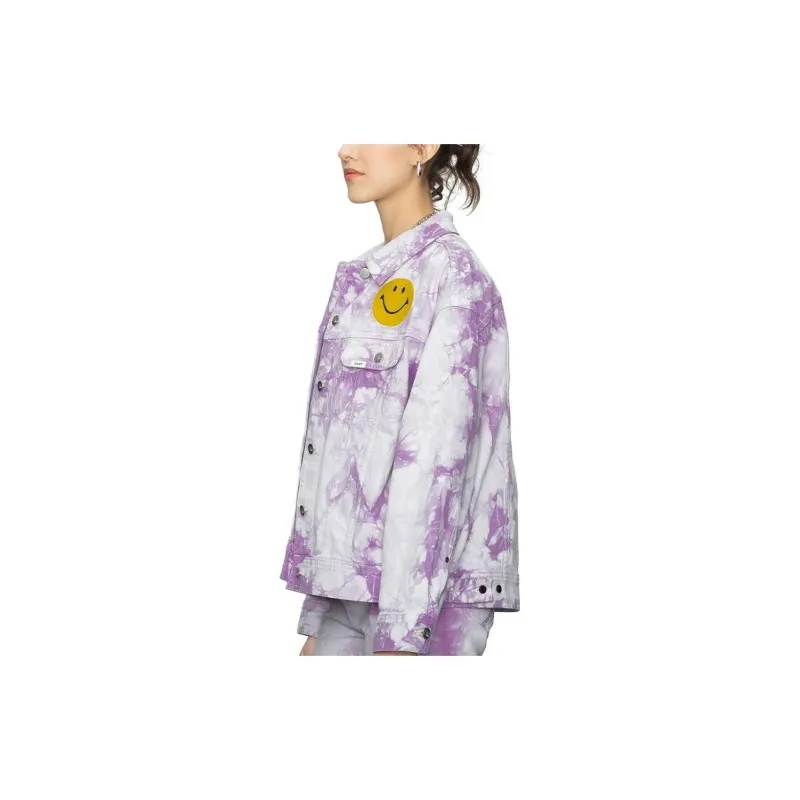 Lee x SMILEY Denim Jacket Women's Purple Pink-4