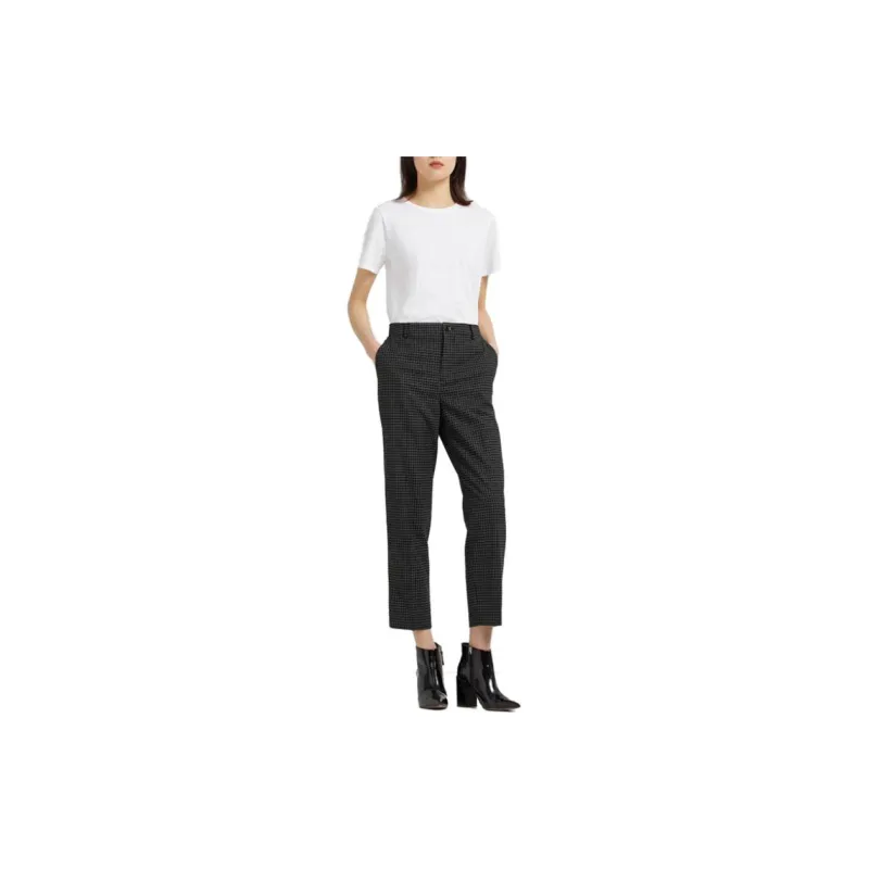 CLUB MONACO Suit Trouser Women's Black White Plaid-2