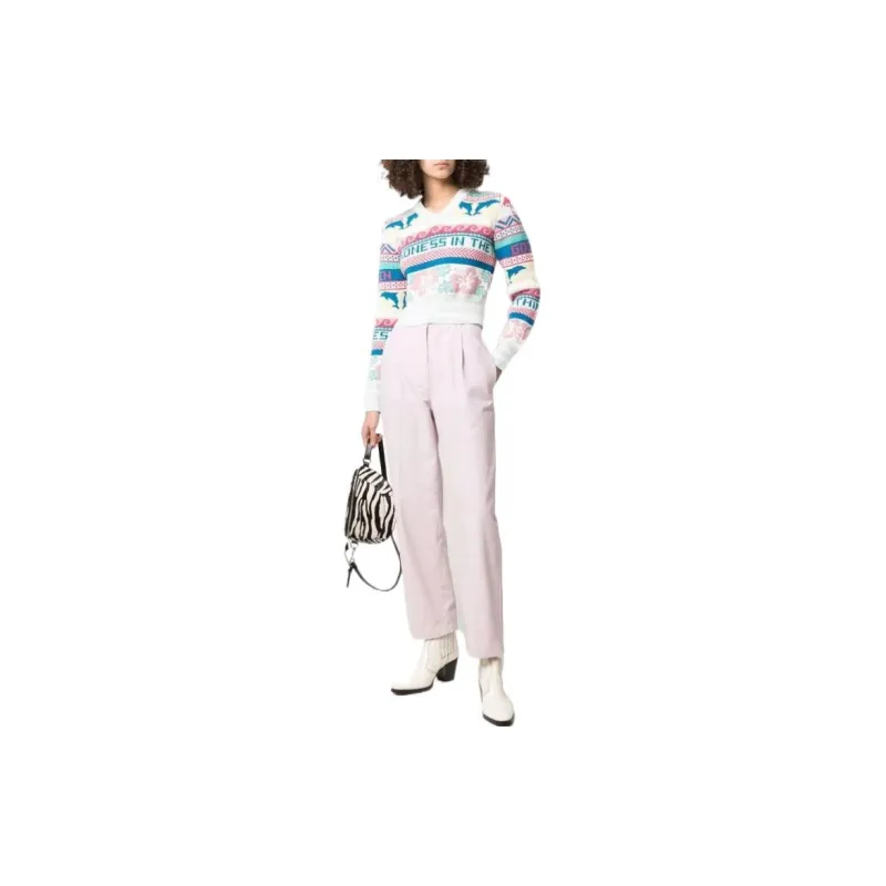 Golden Goose Patterned Knit Cropped Jumper-1