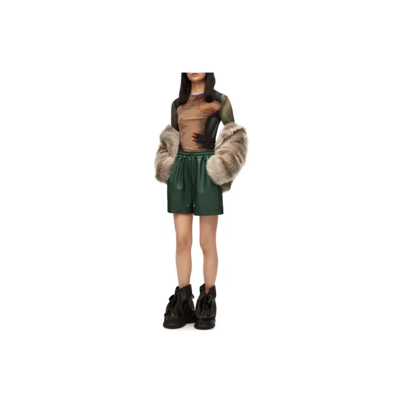 LOEWE Elasticated Shorts 'Bottle Green'-1