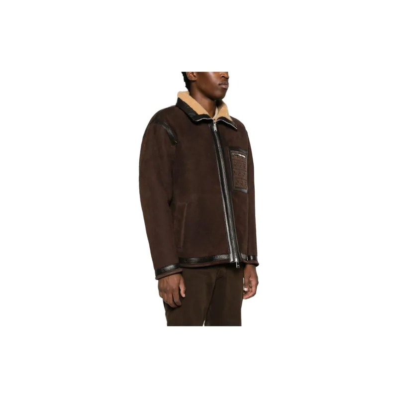 FENDI High Neck Zip Up Oversized Jacket-6