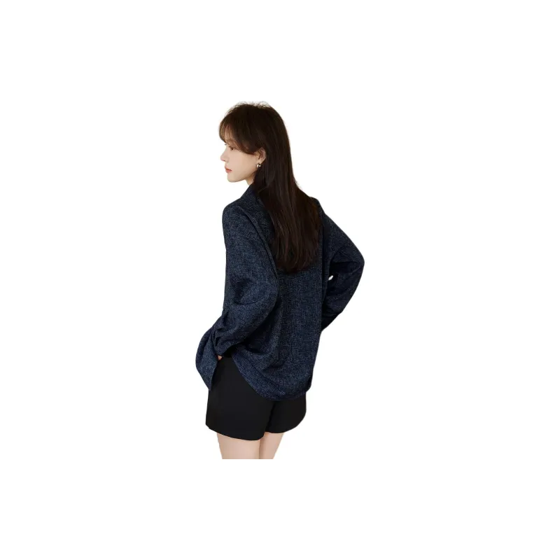 Mo Han Yi Mei Shirt Women's Navy Blue-2