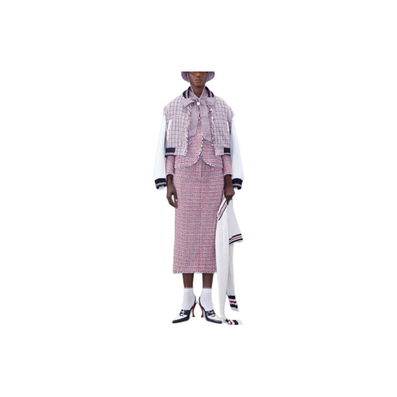 THOM BROWNE RWB stripe Panelled Bomber Jacket-1