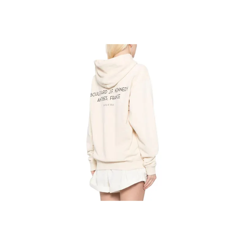SPORTY & RICH Eden Crest Kennedy Hoodie Cream/Navy-3