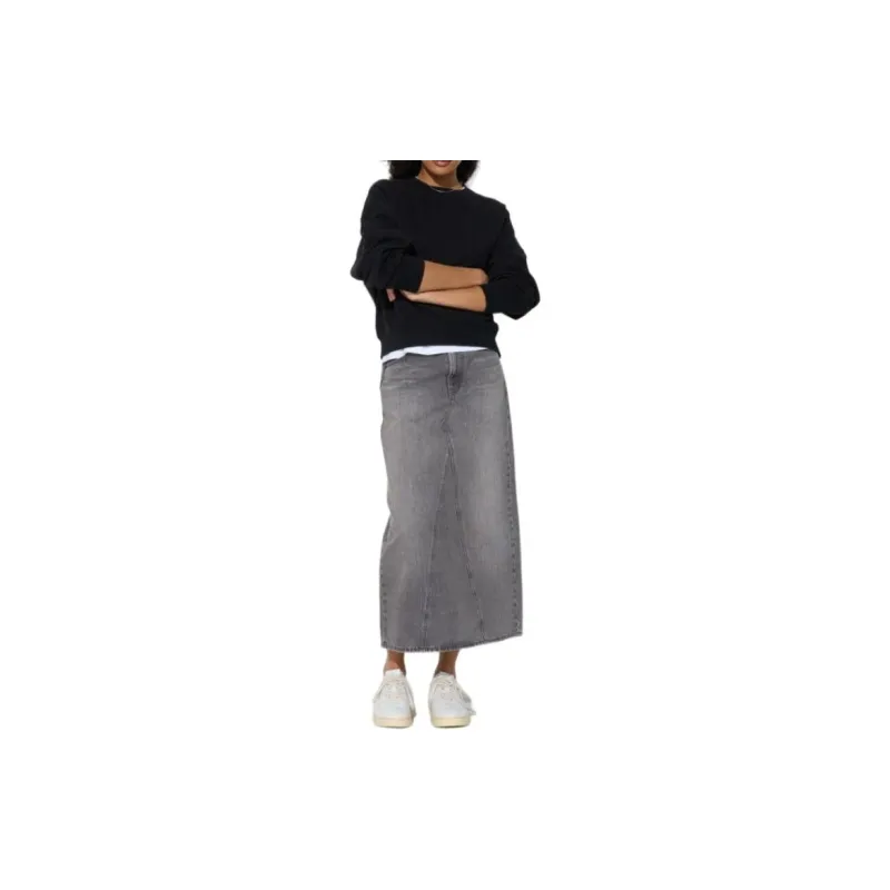 UNIQLO Denim Long Skirts Women's Sky Gray-2