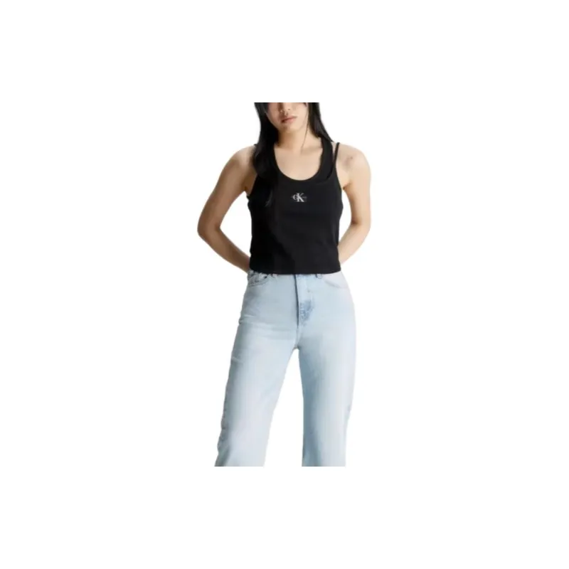 CALVIN KLEIN Tank Tops Europe Version Women's Black-1