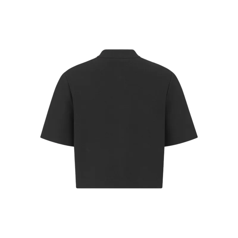 DIOR Officer Collar Cropped Jacket Jackets Coats Women's Black-1