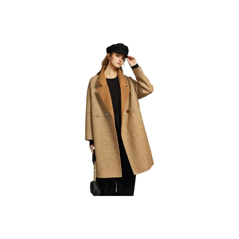 ELLE Coats Women's Dark Khaki-3