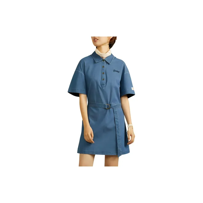 Dickies Short Sleeved Dress Women's Blue-3