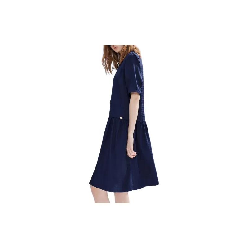 DKNY SS24 Short Sleeved Dress Women's Navy Blue-3