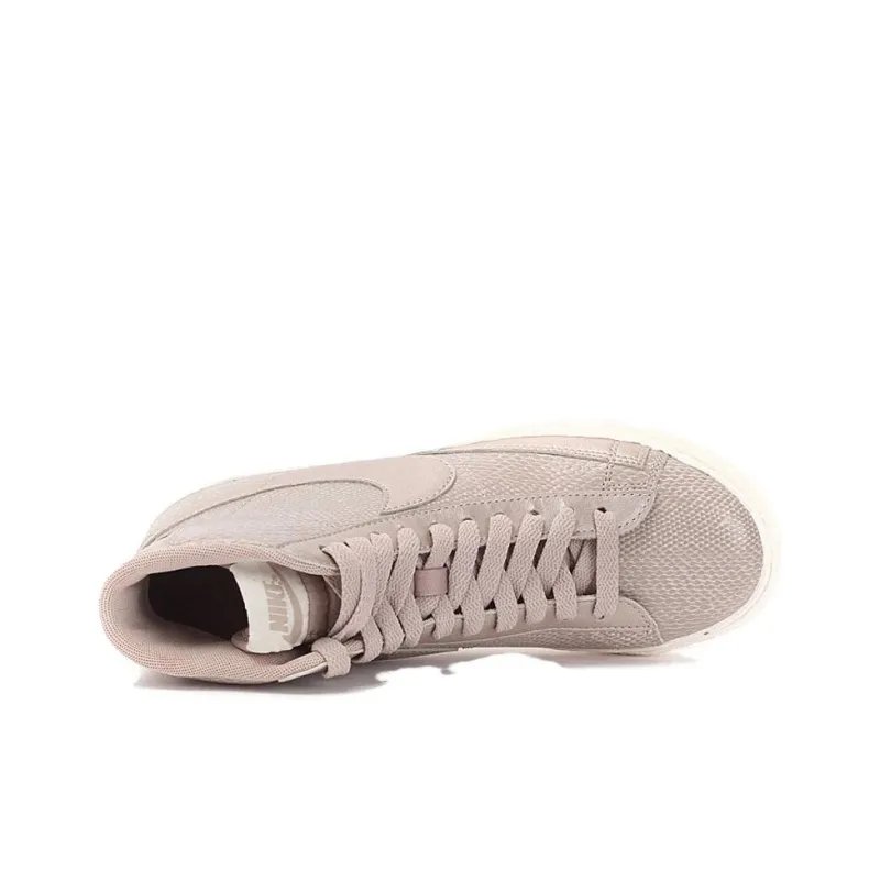 Nike Blazer Mid Anti Slip Wear Resistant High Top Skateboard Shoes Women's Pink-3