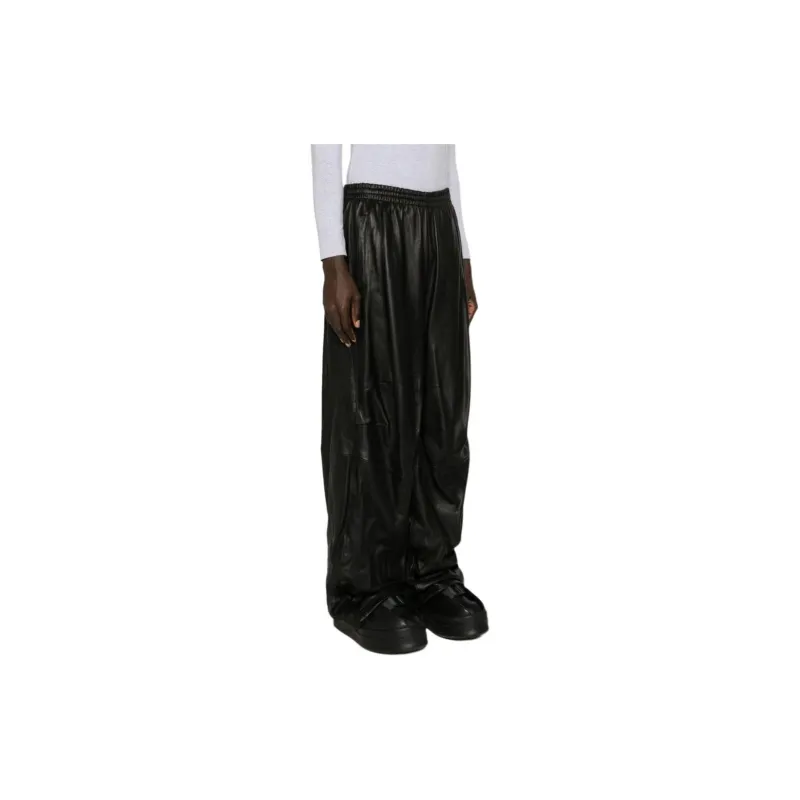 Balenciaga Leather Track Pants-4