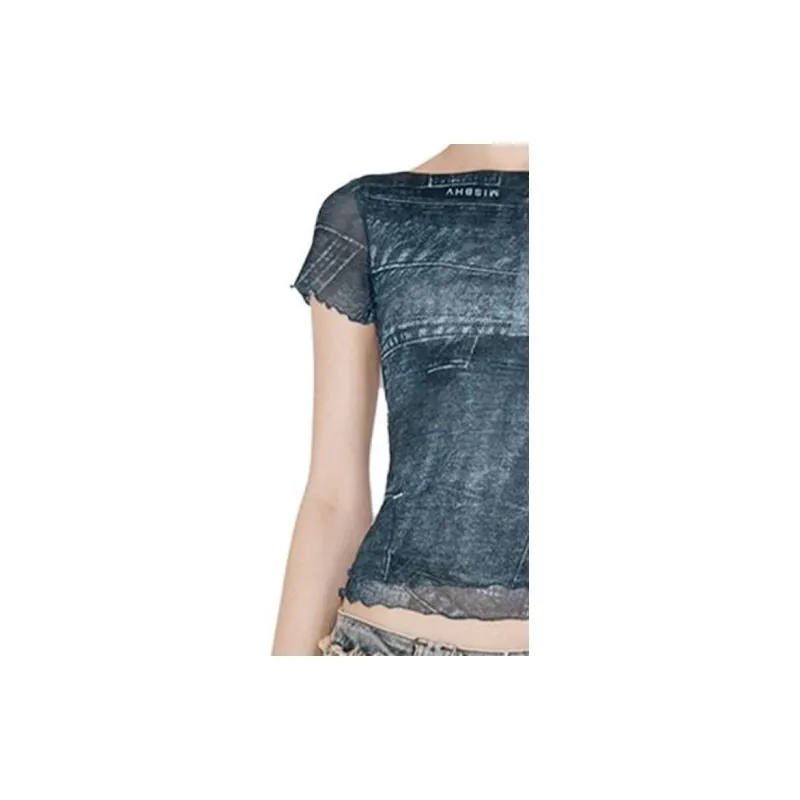 Misbhv X Esther Yu Yu Shuxin Co authored Series T Shirts Women's Dark Blue-3