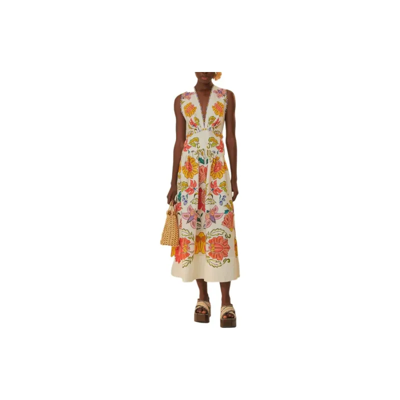 Farm Rio Floral Insects Midi Dress-2