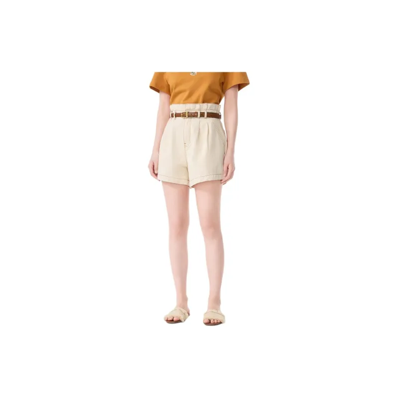 EICHITOO Denim Shorts Women's Ecru-4