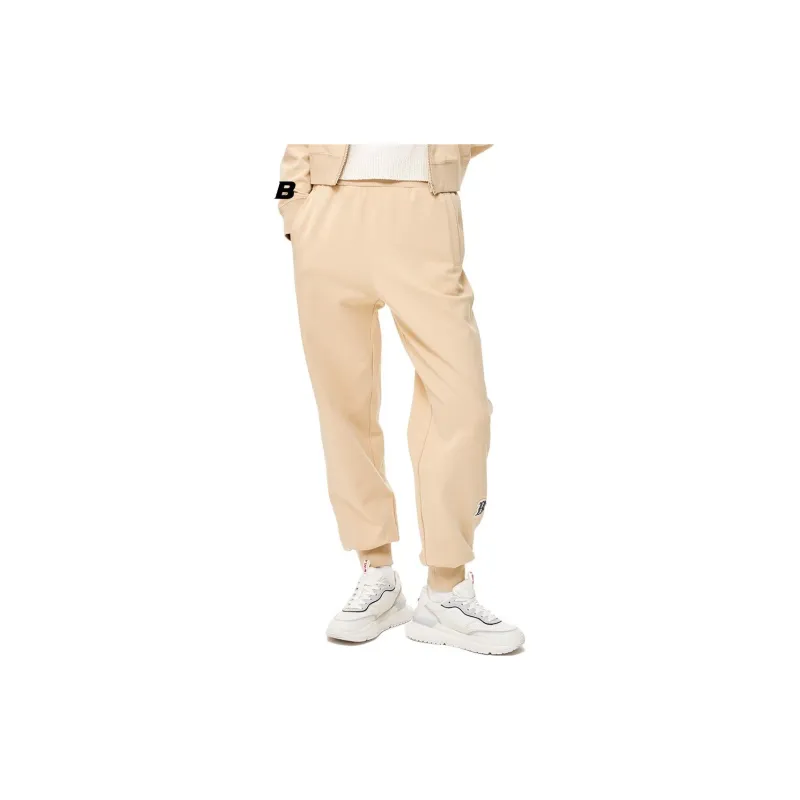 MLB Knitted Sports Pants Women's Light Sandy Brown-3