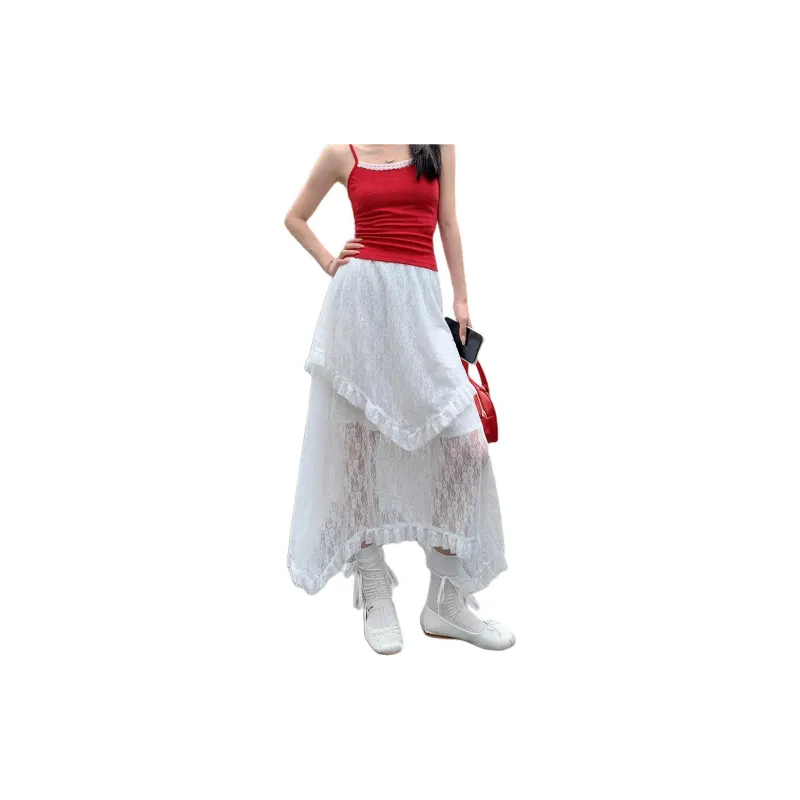 Kazakhstan Casual Long Skirts Women's White-2