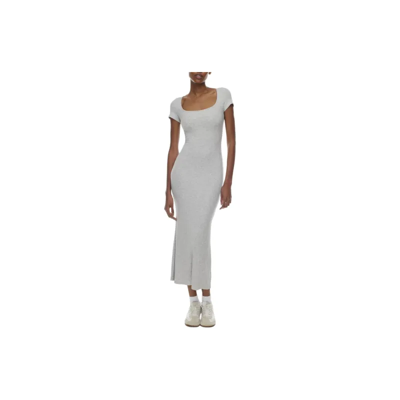 ARITZIA The Group By Babaton Luxe Lounge Shortsleeve Dress Short-Sleeved Dresses Women's Heather Chrome-2
