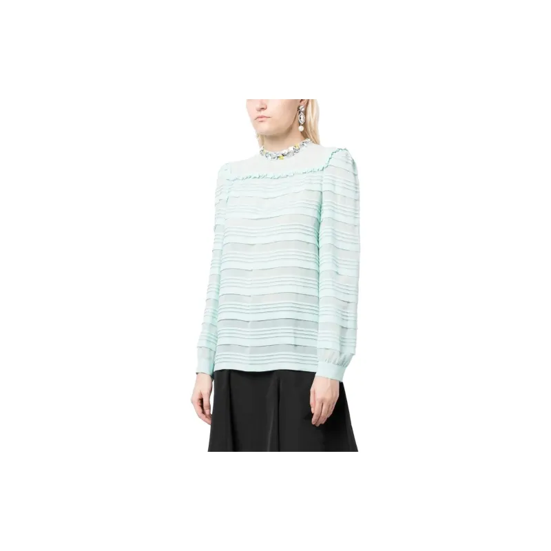MIU MIU Ruffle detailed Silk Blouse-3